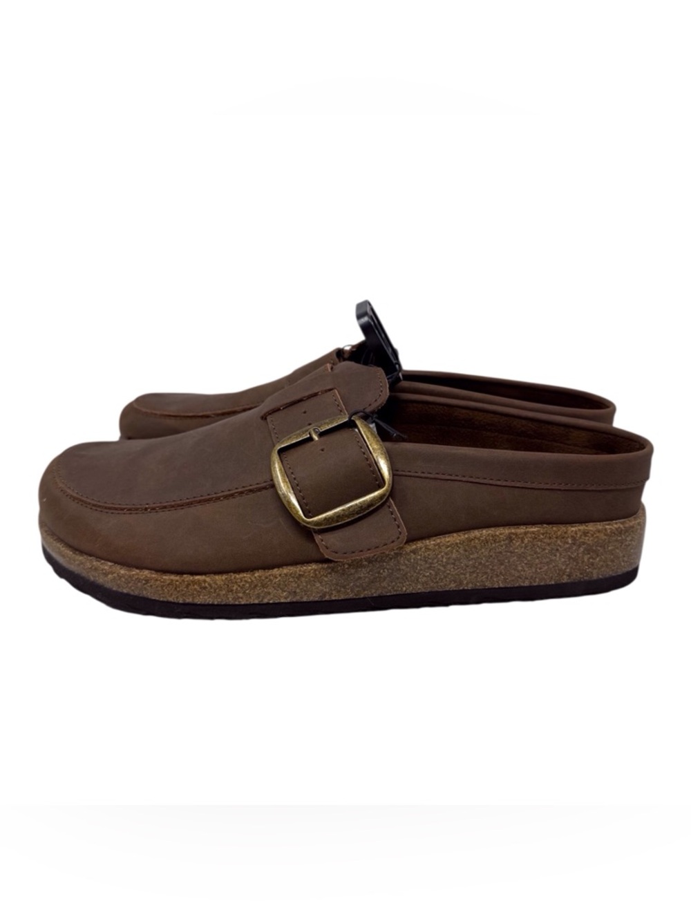 Mountain Sole brown vegan slip on clogs w/buckle detail women’s size 11 NWT